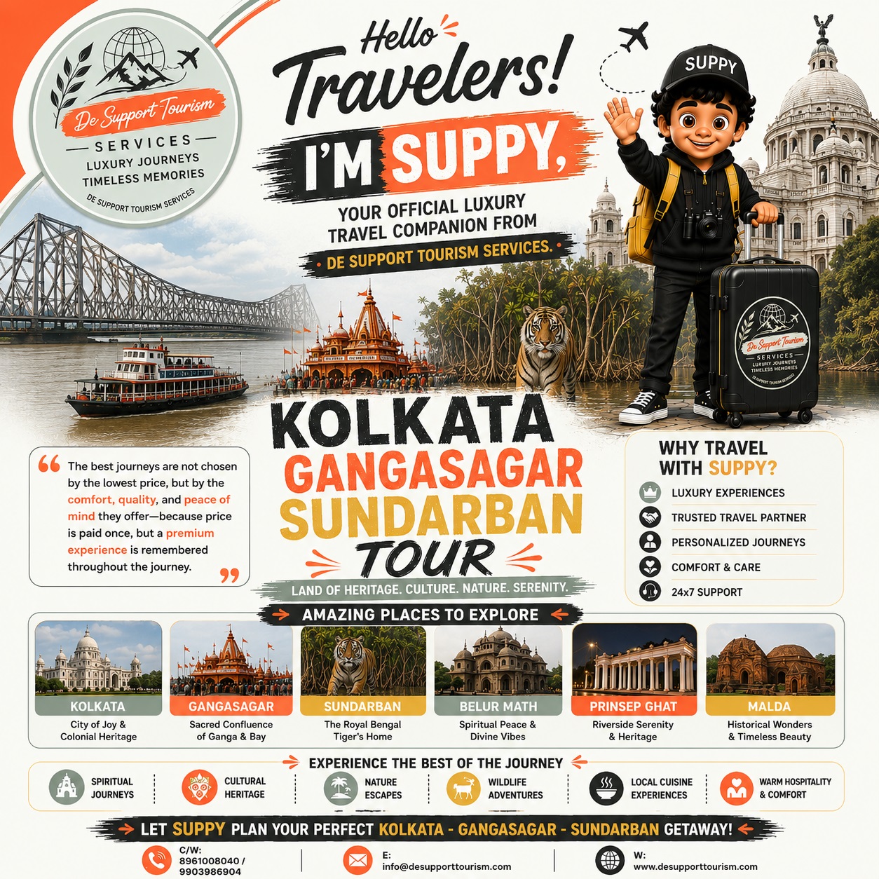 Kolkata - Gangasagar - Mayapur - Santiniketan - Tour 