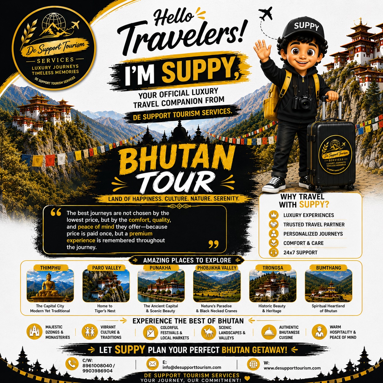 De Support Tourism - Bhutan Customized Tour