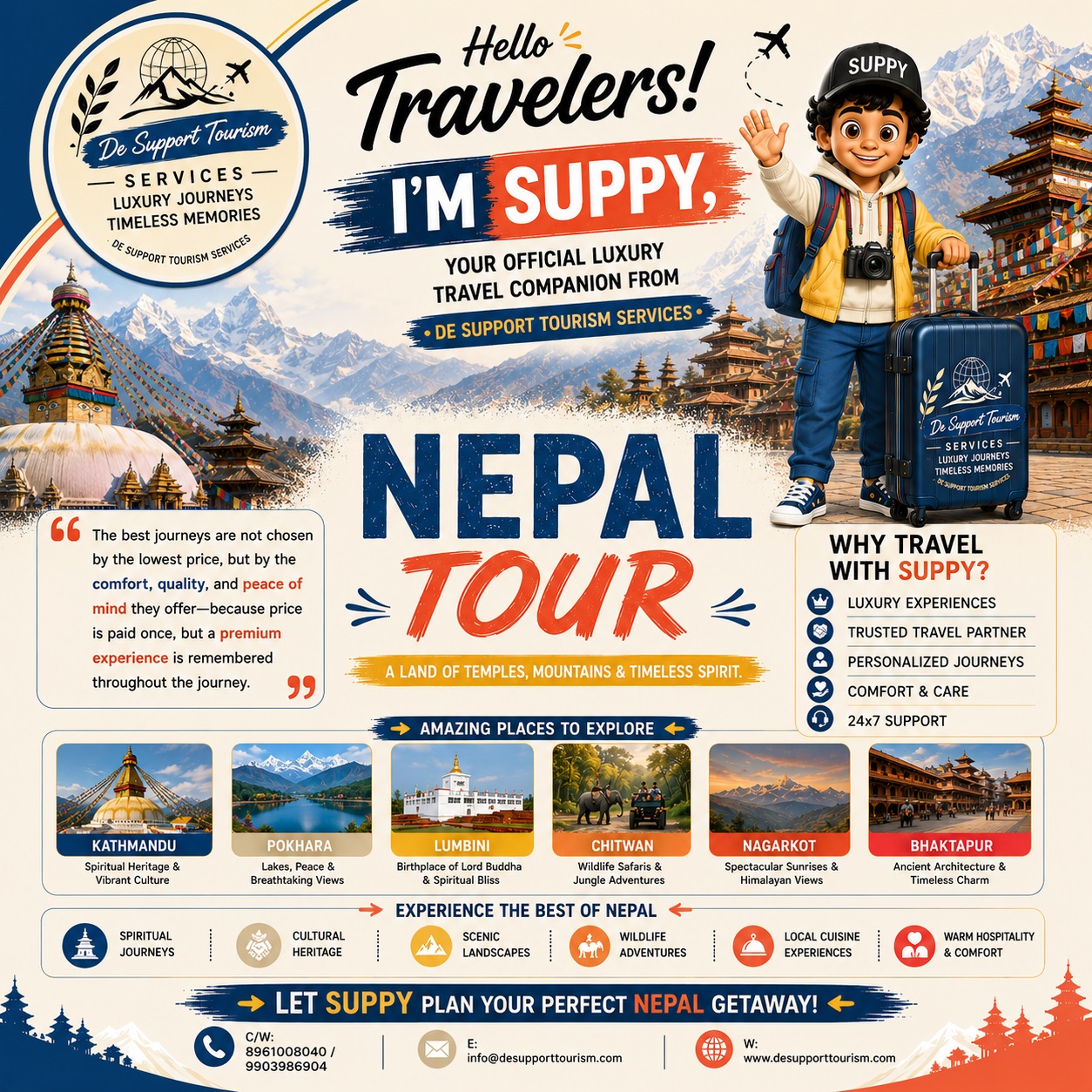 De Support Tourism - Nepal Customized Tour