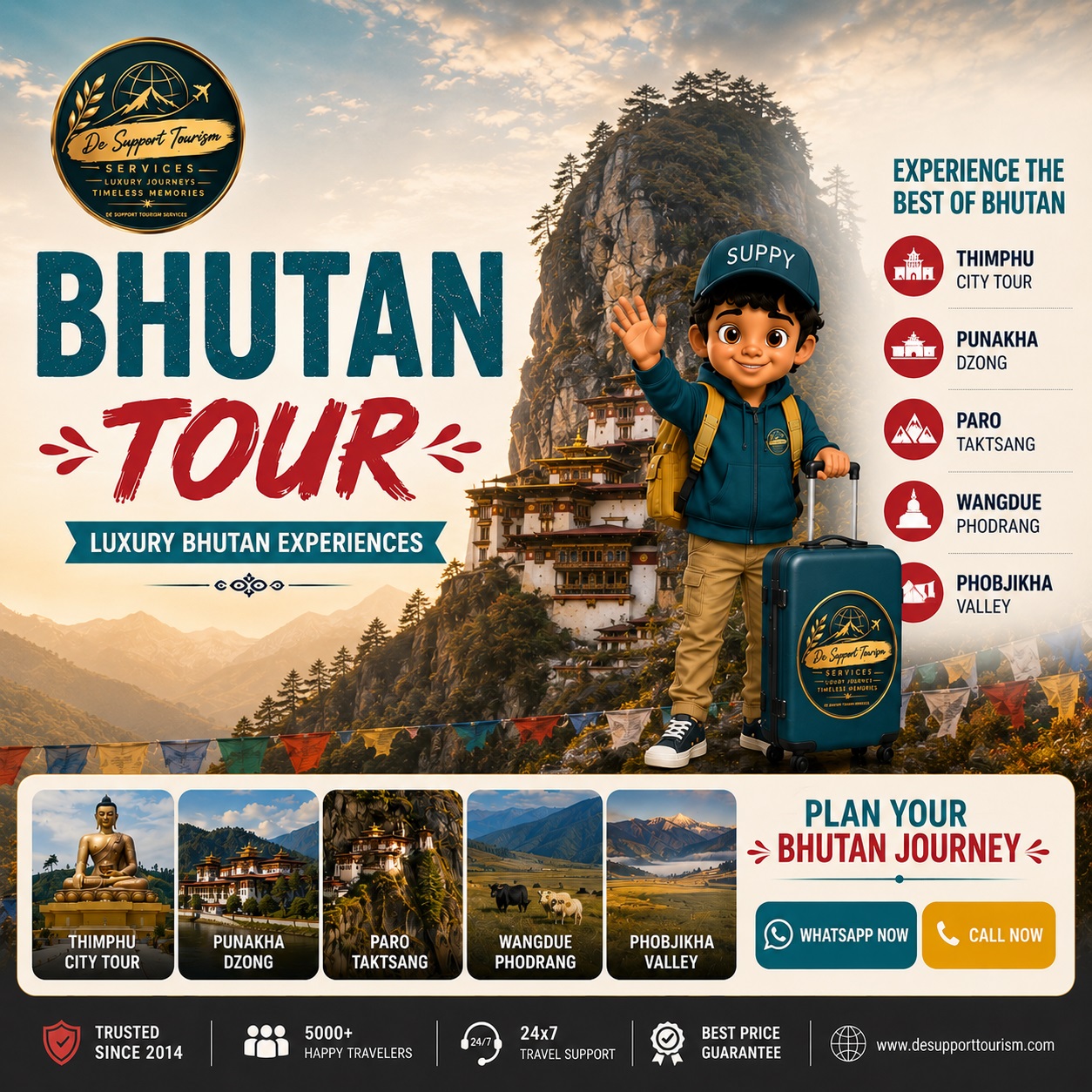 De Support Tourism - Bhutan Customized Tour
