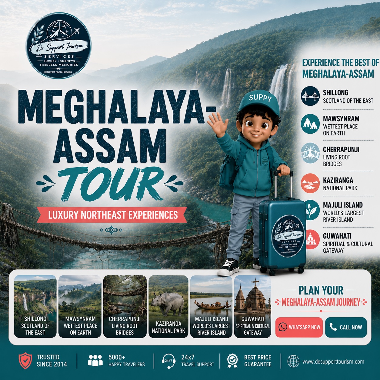 De Support Tourism Services - A Luxury Journey Through Meghalaya