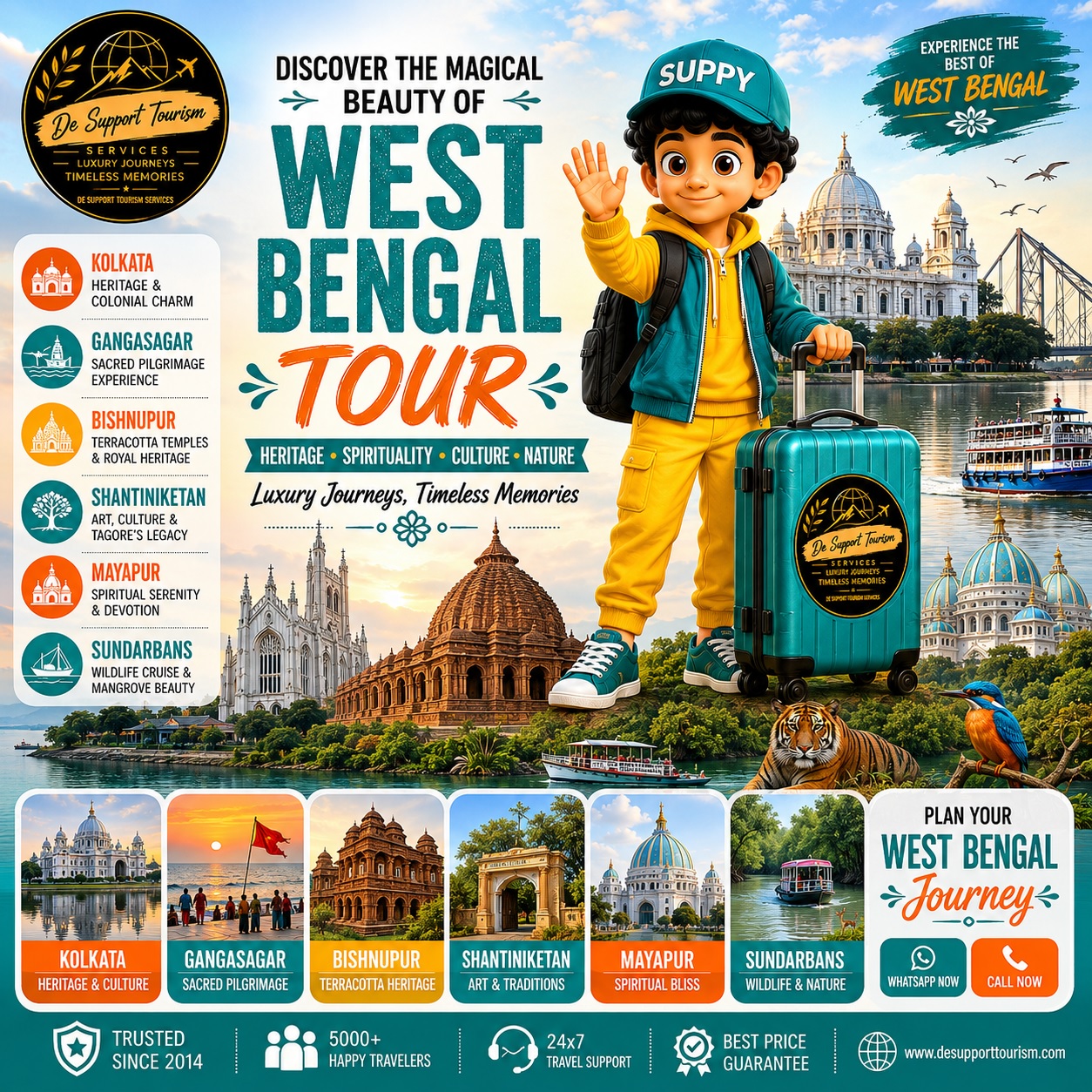 De Support Tourism Services - Luxury West Bengal Heritage & Spiritual Journey